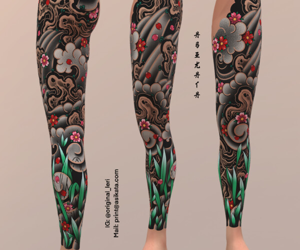 ArtStation - Sakura Leg Tattoo Design | Artworks