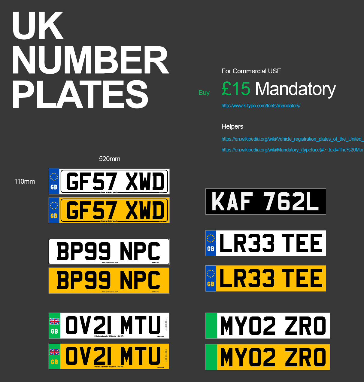ArtStation UK Number Plate GENERATOR (Real World Details) Resources