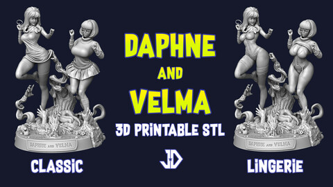 Classic + Lingerie version Daphne and Velma - 3D Printable STL