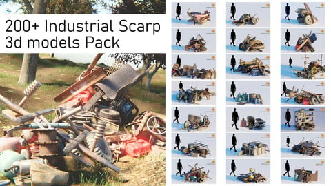 200+ Industrial Debris Scrap Trash 3d models Pack