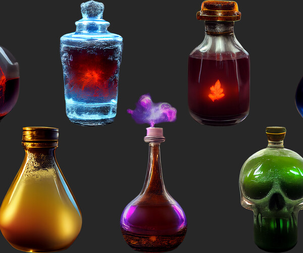 ArtStation - 266 Magic Potions | Game Assets