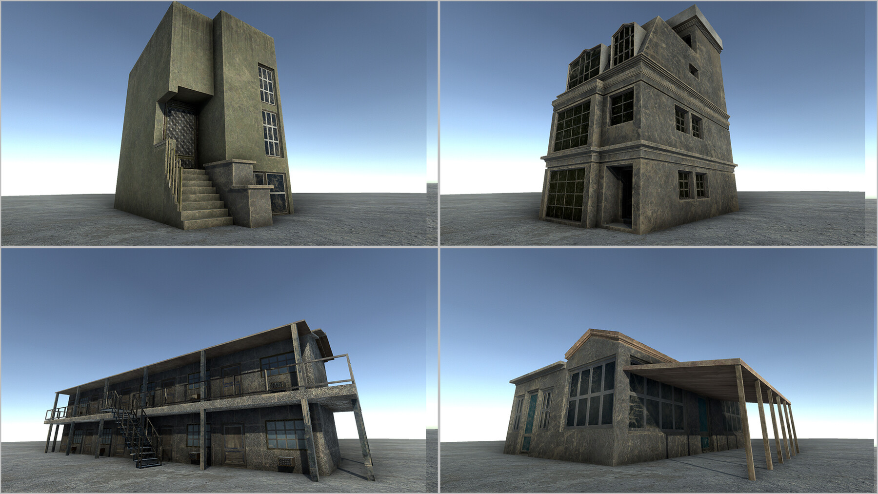 ArtStation 42 Buildings Game assets UE and Unity Game Assets