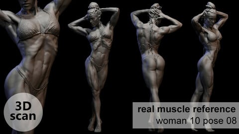 3D scan real muscleanatomy Woman10 pose 08