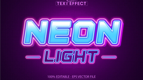 Neon Light text effect, editable neon text style