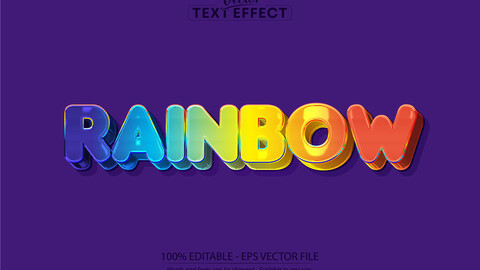 Rainbow text effect, editable comic and cartoon text style