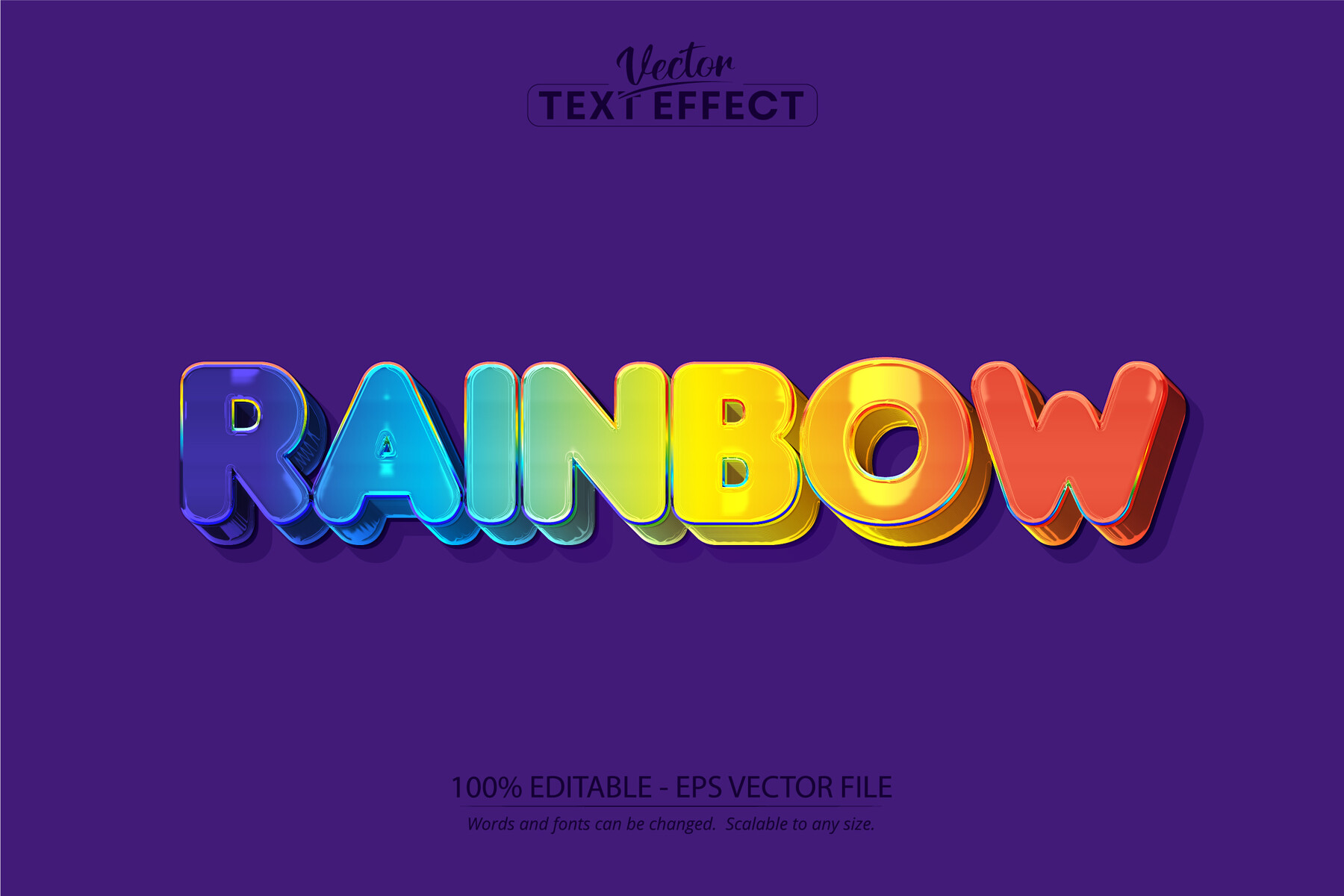 ArtStation - Rainbow text effect, editable comic and cartoon text style ...