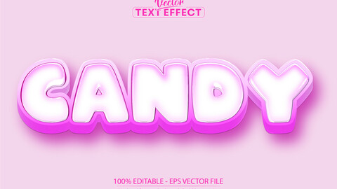 Candy text effect, editable comic and cartoon text style