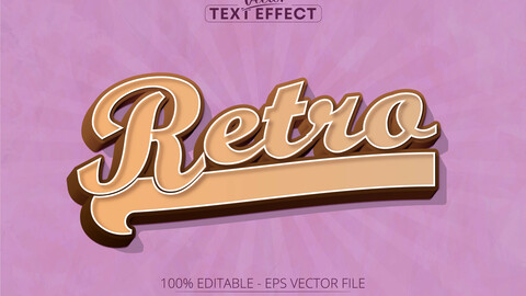 Retro text effect, editable vintage 80s text style