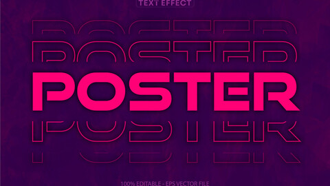 Poster text effect, editable comic and cartoon text style