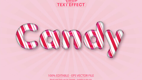 Candy text effect, editable comic and cartoon text style