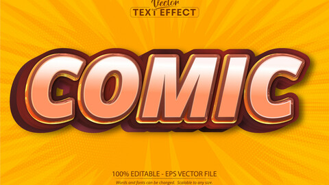 Comic text effect, editable comic and cartoon text style