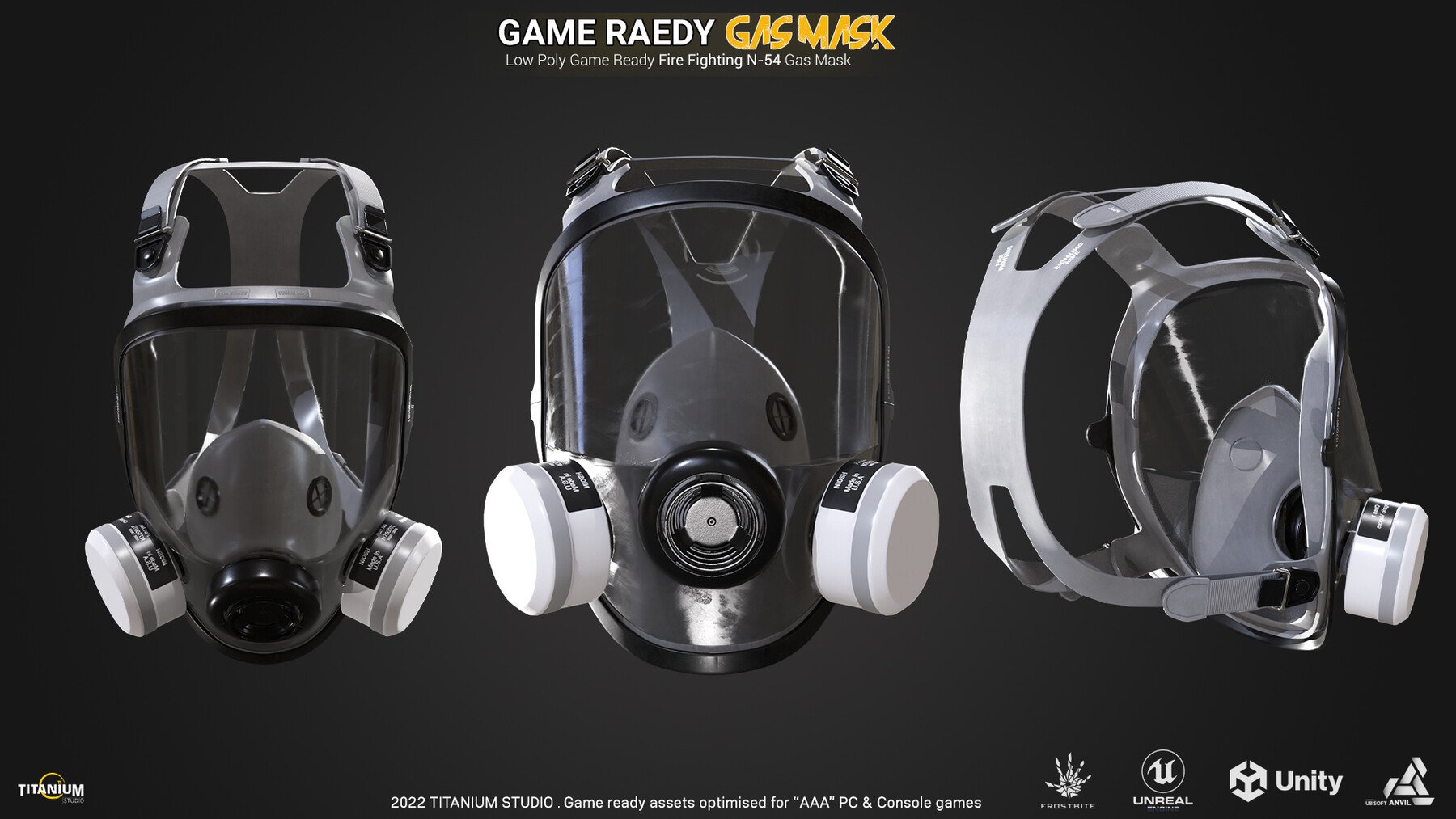 ArtStation - Low Poly Game Ready Fire Fighting Gas mask | Game Assets