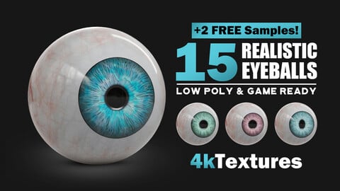 15 Realistic & Game-Ready Eyeballs (4K Textures)