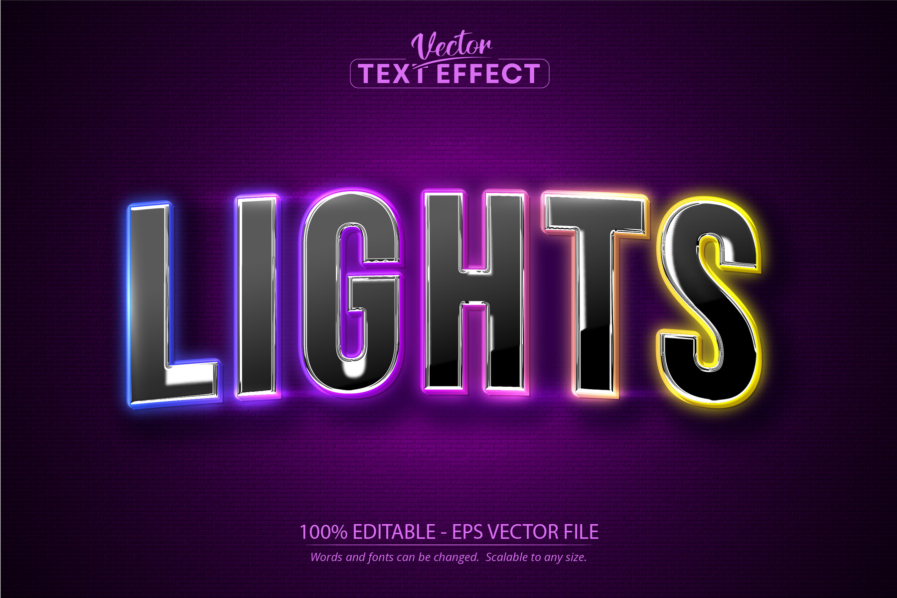 ArtStation - Lights text effect, editable neon text style | Artworks