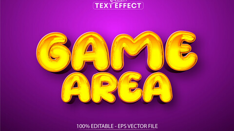 Game Area text effect, editable comic and cartoon text style