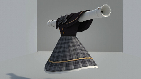 Black and white plaid institute wind girl dress