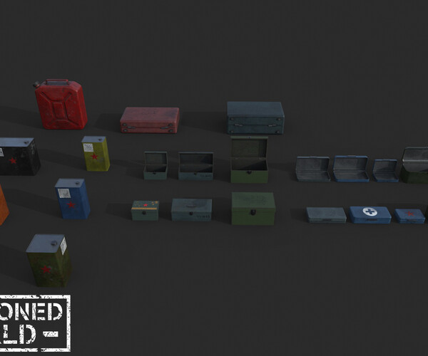 ArtStation Metal Boxes and Canisters Game Assets