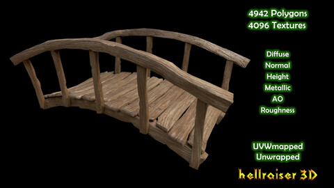 Wooden Bridge - PBR - Textured