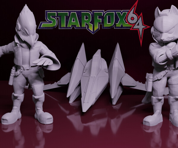 STL file Star fox / Star Wing - Fox McCloud - figure ⭐・3D printable model  to download・Cults