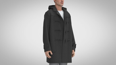 Duffle Coat, Marvelous Designer, Clo +obj, fbx