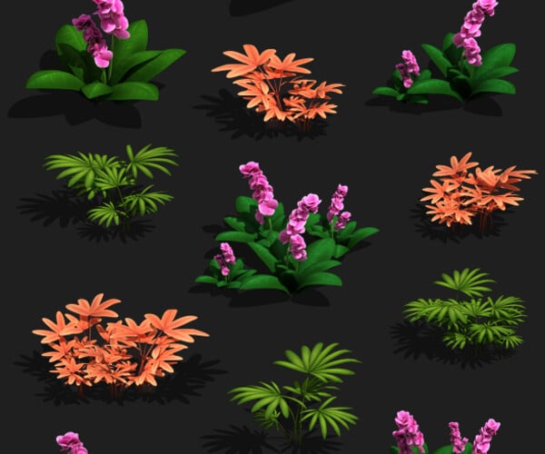 ArtStation - 75 Plant Grass Flowers Leaves Nature Construction Kit Game ...