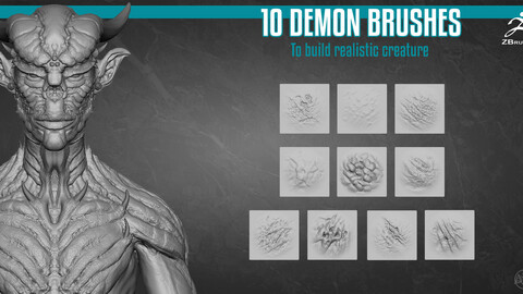 10 Demon Brushes - IMM Brush (Model included)