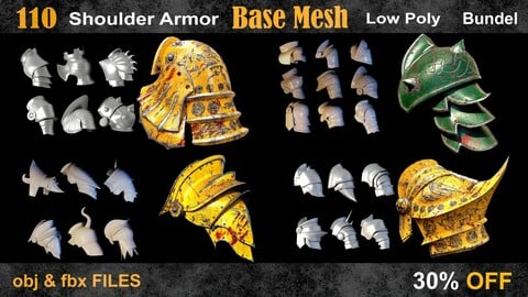 110 Shoulder Armor Base Mesh BUNDLE (30% OFF)