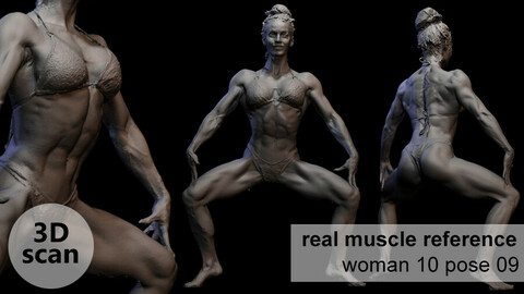 3D scan real muscleanatomy Woman10 pose 09