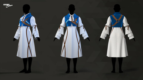 Women Costume Lolita  - 90 Marvelous Designer and Clo3D