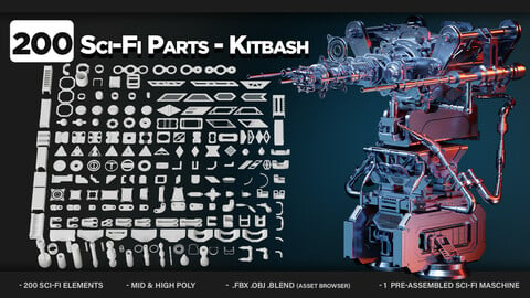 200 Sci-Fi Parts - KITBASH - VOL 05