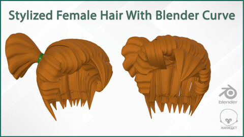 Stylize Female Hair with Blender Curve