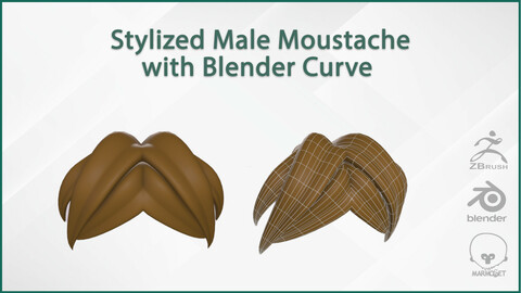 Male Moustache with Blender Curve