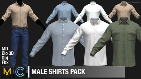 Male shirts pack / Marvelous Designer / Clo 3D project