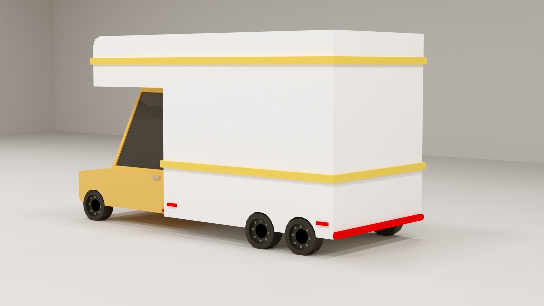 ArtStation Cartoon Low Poly Food Truck Lowpoly 3D model Game Assets
