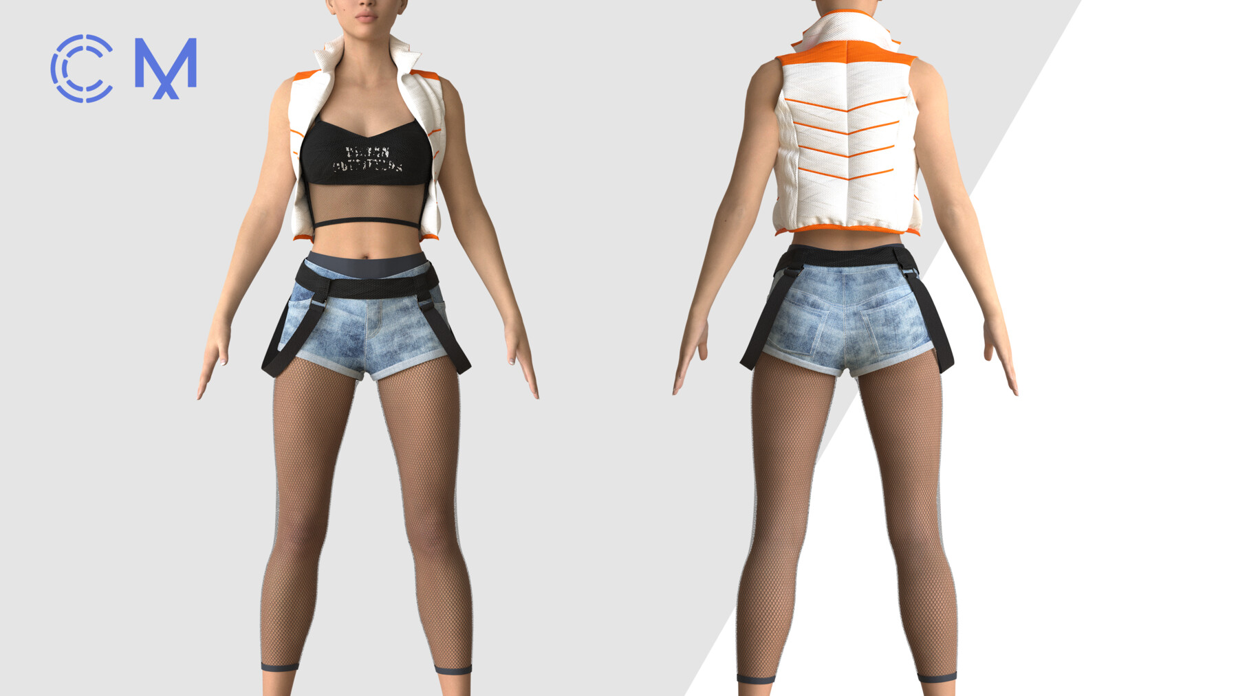 ArtStation - Female Denim Outfit | Marvelous Designer | CLO3D project ...