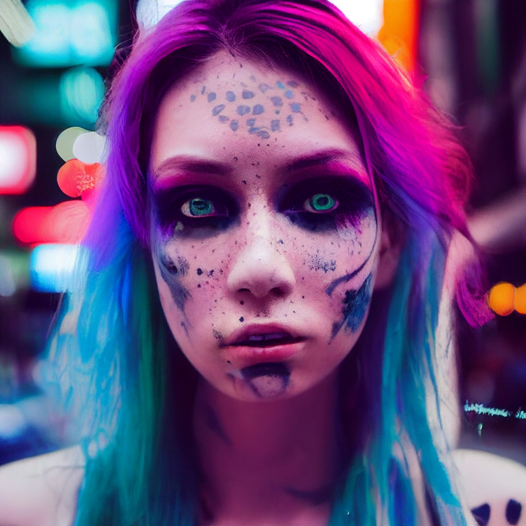 ArtStation - Cyberpunk girl blue eyes. | Artworks