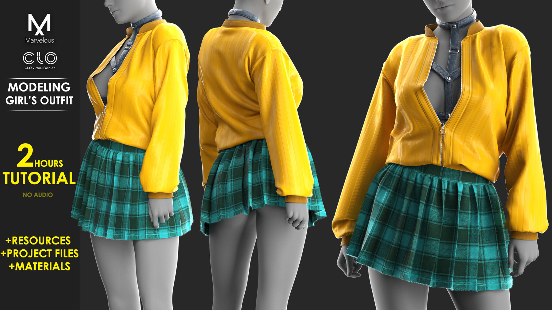 ArtStation Tutorial Marvelous / Clo3D Modeling Girl's Outfit