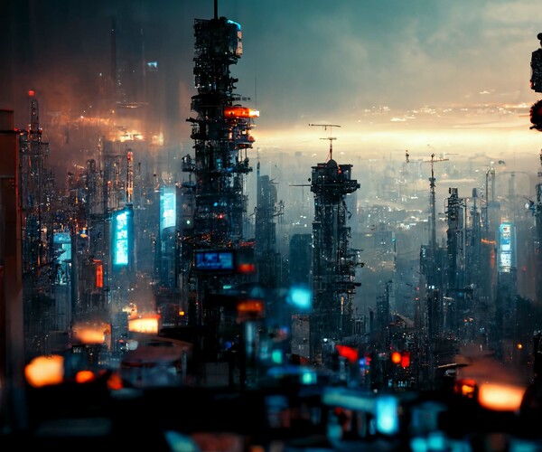 ArtStation - Futuristic Dystopian Hanging Cities | Artworks