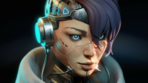 Cyberpunk Style Girl Blender modeling - Full videos & *blend file