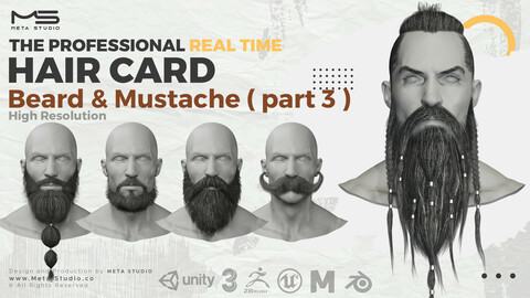 Beard and Mustache Part 3 - Professional Realtime Hair card