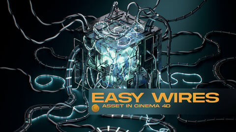 Easy Wires Asset in Cinema 4d [C4D/Xpresso]