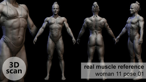 3D scan real muscleanatomy Woman11 pose 01