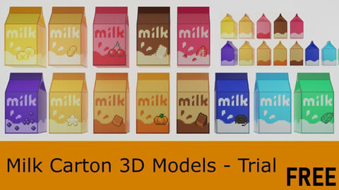 Milk Carton Designs 3D Model - FREE TRIAL