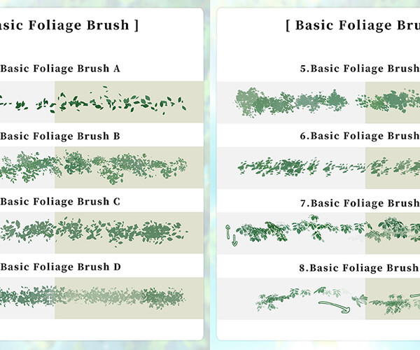 Artstation - Plants And Trees Brush Full Set For Clipstudiopaint (27 