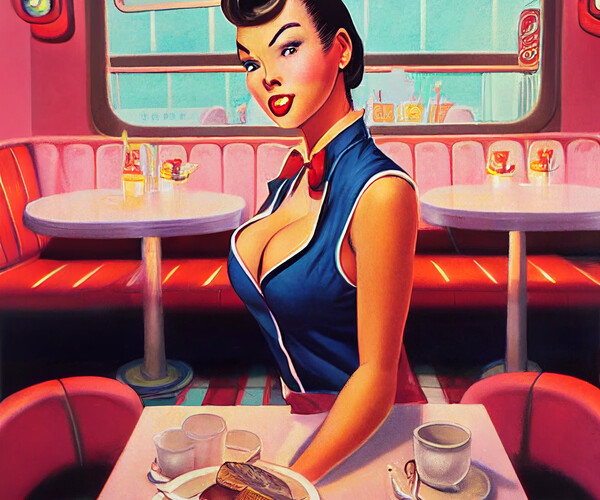 ArtStation - American retro diner 5 | Artworks