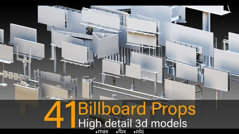 41 Billboard Props- High detail 3d models