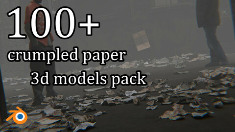 100+ crumpled paper 3d models pack