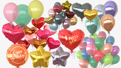 Balloons Low-poly model Collection