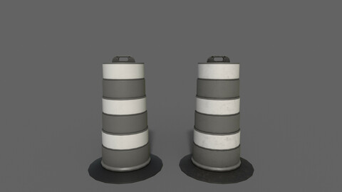 PBR Traffic Drum Barrel Grey