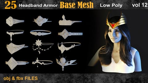 25 headband armor Base Mesh -vol 12